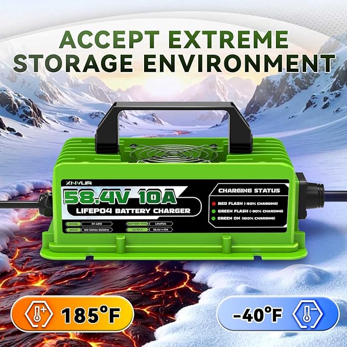58.4V 10A LiFePO4 Battery Charger 48V(51.2V) 10A Rechargeable Charger for Lithium Iron Phosphate Battery
