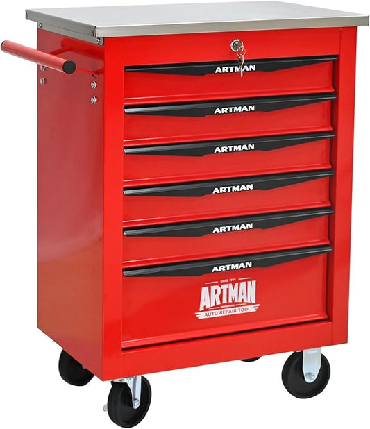 6 Drawers Rolling Tool Box on Wheels, Multifunctional Tool Cart, Drawers Rolling Trolley Organizer Tool Storage Chest for Garage,Workshop,DIY Multiple Interconnectable(4 Drawers-30.5" H)