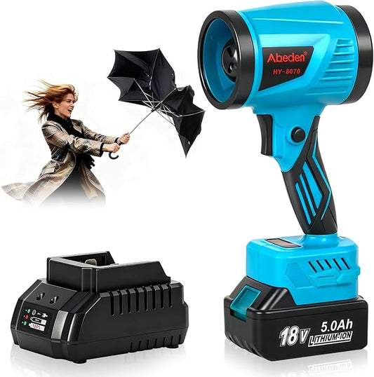 Cordless Leaf Blower - 18V Handheld Blower, Compatible with Makita 18V Batteries, with 5.0Ah Battery and Charger, Lightweight for Patio Cleaning,Lawn Care,Blowing Leaves and Dust,Car Blowing Water