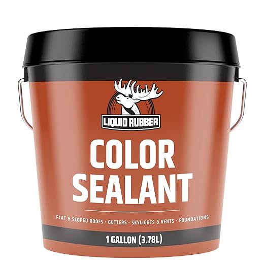 Liquid Rubber Color Waterproof Sealant - Elastomeric Roofing Coating for Flat or Slope Roofs & Foundations - DIY Paint & Leak Repair Membrane Compatible with Metal & Concrete - Medium Gray, 1 Gallon