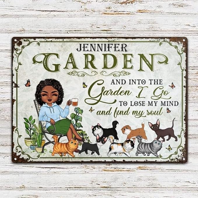 And Into The Garden I Go Gardening, Garden Sign, Personalized Custom Classic Metal Signs Garden Yard Wall Decorative Metal Sign (18)