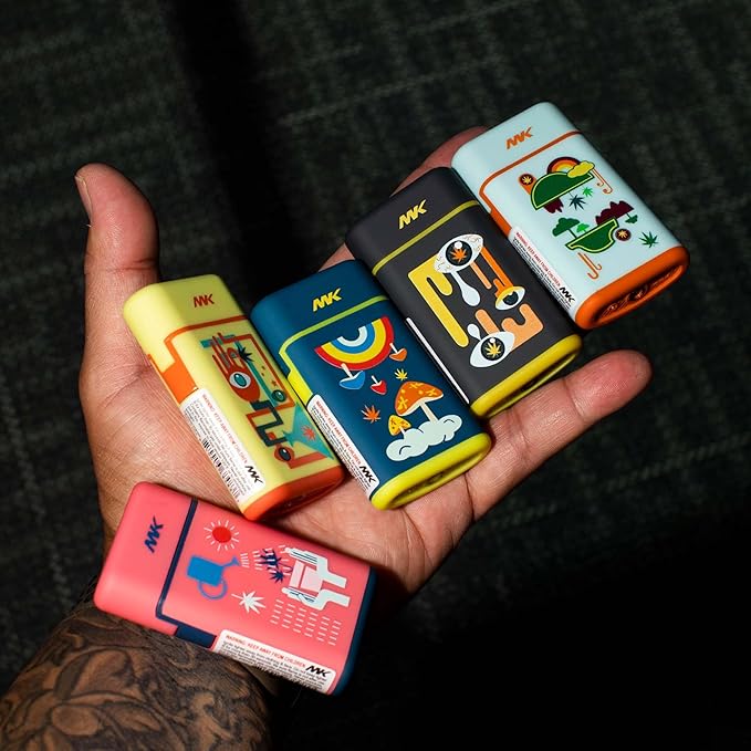 MK Lighter 5-Pack Torch Flame Pocket Lighters, Refillable and Multipurpose, Ideal for Candles, BBQ, Camping, and Everyday Use (Trip-5PC)