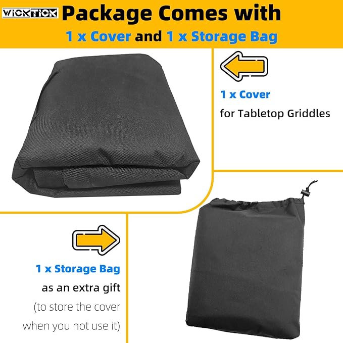 Griddle Cover for Blackstone 17 inch Tabletop Griddle with Hood, Full Coverage Propane Fuel Cylinder, Waterproof 600D Heavy Duty Grill Covers Outdoor BBQ Grilling Accessories