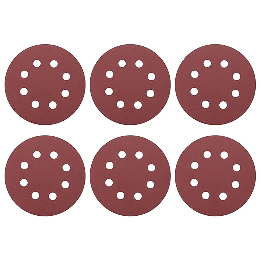 HARFINGTON 20 Pcs 5 Inch Sanding Discs, 800 Grit Hook and Loop Sandpaper, 8-Hole Aluminum Oxide Orbital Sander Sandpaper for Woodworking Automotive Metal Polishing, Red