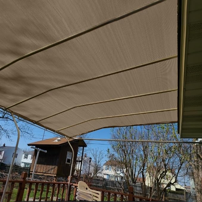 3'x12' Aiwi Space 100% Solid Non-See-Through Privacy Fence Screen Panel, Garden Privacy Fence, Full Privacy Protect for Balcony, Backyard,Porch, Railing and Pool, Khaki