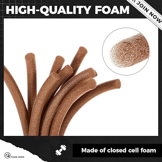1 Inch x 50 ft Foam Backer Rod for Gaps Joints Concrete Crack Filler Caulk Saver Bulk Foam Backing Rod Concrete Filler Rope for Weather Stripping Door Seal (Brown)