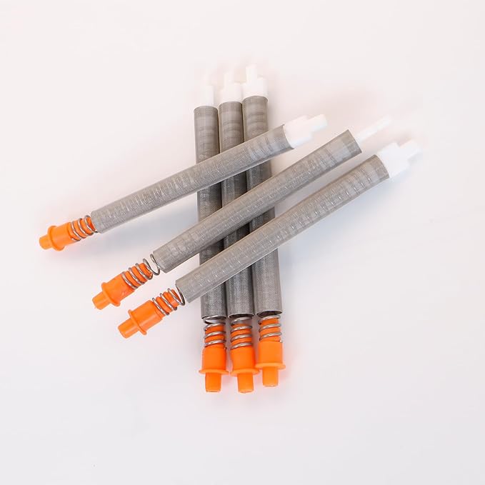 6-Pack 218133 100-Mesh Orange Airless Paint Spray Gun Filters, Compatible with Graco SG2 and SG3 Spray Guns