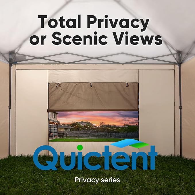Quictent 10x20 FT Pop up Canopy Tent with Sidewalls, Easy Setup and Wheeled Bag for Outdoor Event Party Commercial Camping Markets and Instant Shelter