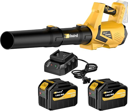 Leaf Blower Cordless,680CFM Electric Blower with 2 x 21V 7.8Ah Battery and Charger, 5-Variable Speed & Turbo Mode, Blowers for Lawn Care