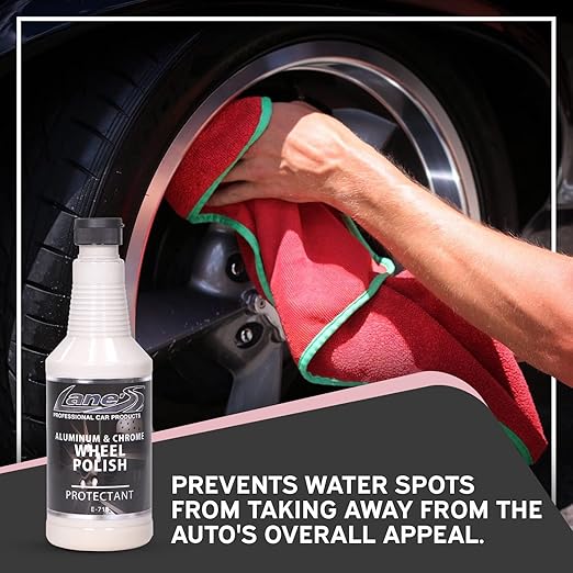 Lane's Car Products Chrome & Aluminum Wheel Polish, Easy Application Wheel Polish with Flip-top Lid, Safe to Use Rim Polish Brightener, Protects Against Corrosion and Oxidation - 32oz