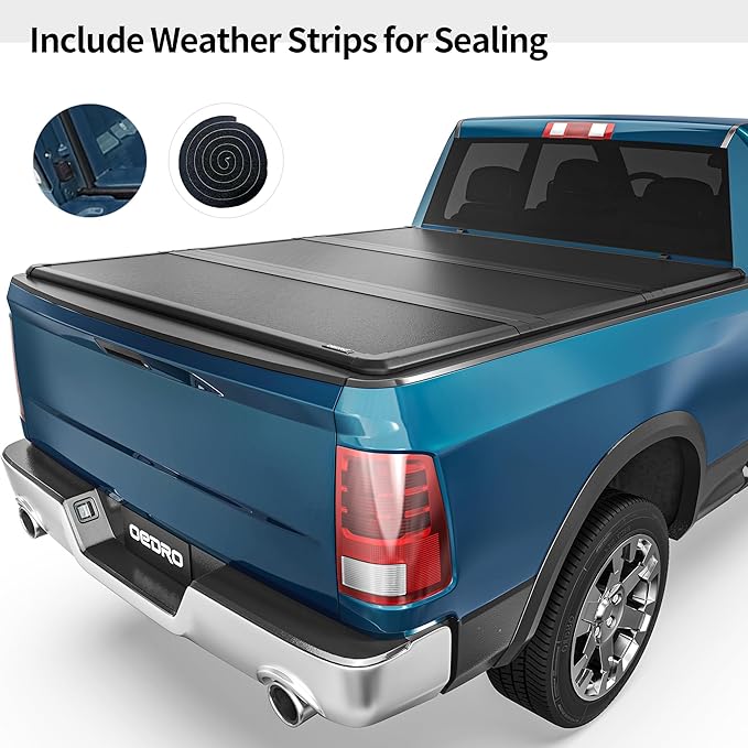 OEDRO FRP Hard Tri-fold Tonneau Cover Fold Truck Bed Covers Compatible with 2020 2021 2022 2023 2024 2025 Chevy Silverado/GMC Sierra 2500 3500HD with 6.9 Feet Bed