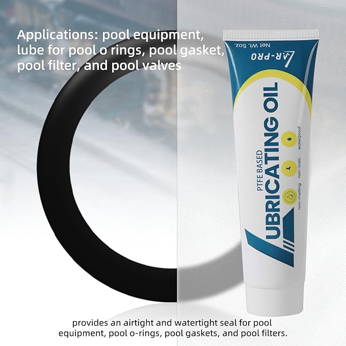AR-PRO General-Purpose Lubricant for Swimming Pool, 5oz, Long-Lasting Lube for Pool O-Rings and Gaskets, Valve and More - Industry Standard Teflon-Based Lubricant and Sealant