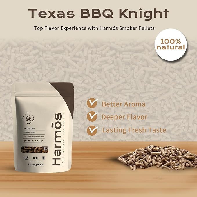 Harmos 4-Wood Pellets with Cinnamon & Clove – Premium Hardwood Pellets for Ninja Grill, Smoker & Backyard BBQ, Resealable Bag, 2-Pack
