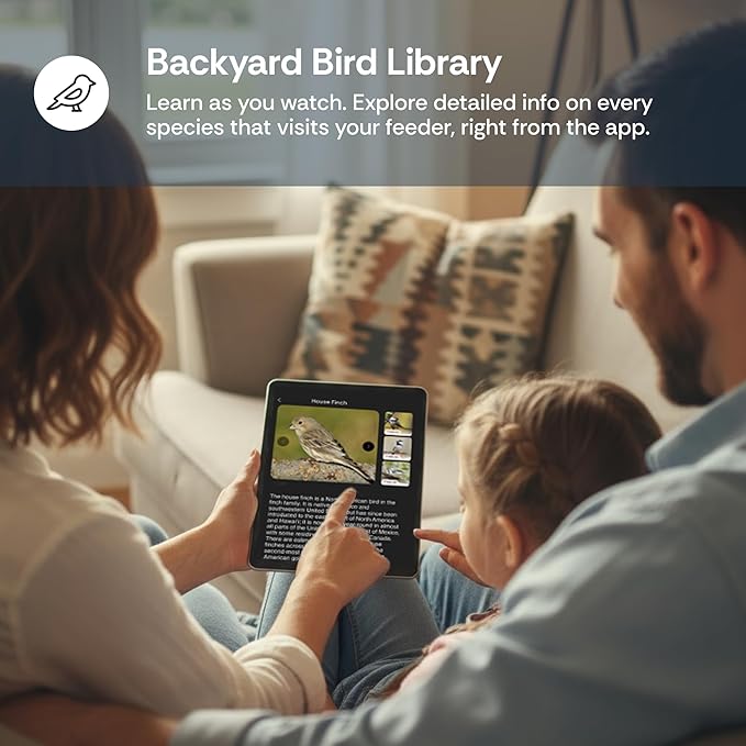 Luna Smart Bird Feeder with Camera, Enhanced AI Birds Species Identification, 2K HD Video, Instant Arrival Alerts, Solar Powered, Weatherproof Design for Birdwatching, Ideal Gift for Bird Lovers
