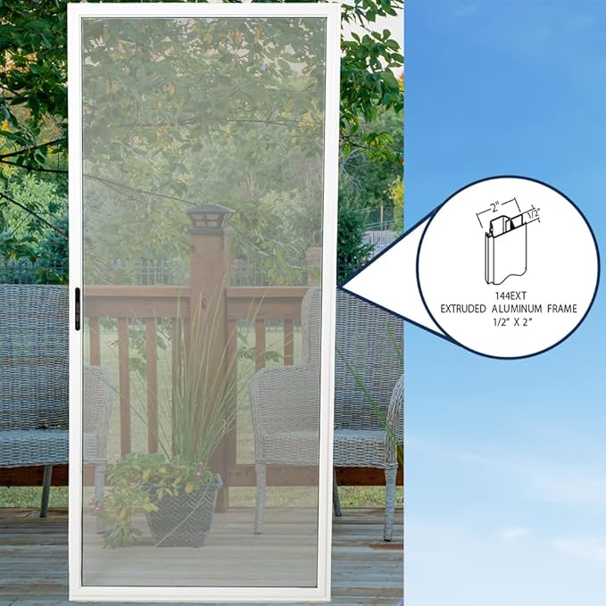 DIY Knock Down Heavy Duty Patio Sliding Screen Door – Ready to Assemble Kit, Custom Fit, Durable PetMesh, Multiple Color Choices