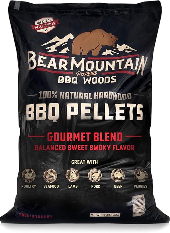 Bear Mountain FB99 All Natural Low Moisture Hardwood Smoky Gourmet Blend BBQ Smoker Pellets for Outdoor Grilling, 40 Pound Bag (4 Pack)