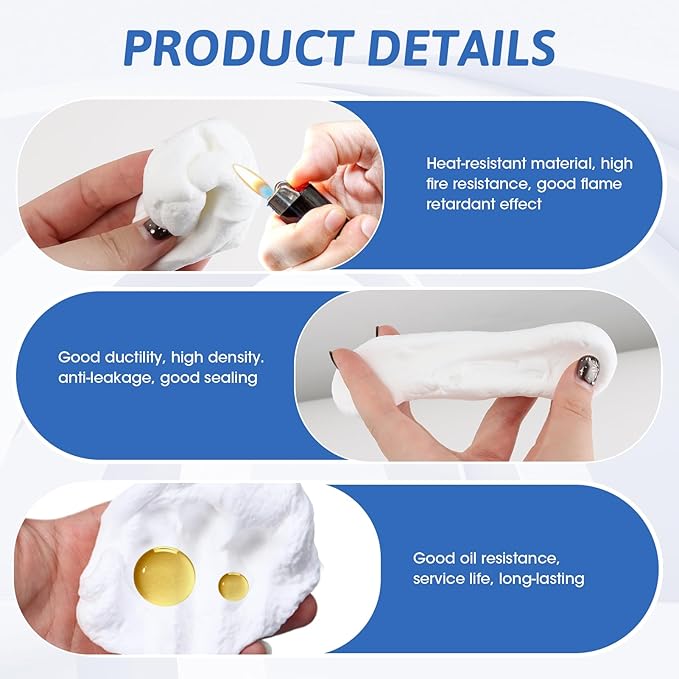 6-PCS (20g Each) White Seal Putty Waterproof Duct Seal Repair Sealing Clay, Waterproof Sealant Mastic & Cement Crack Filler - Ideal for Air Conditioning Hole,Home Mending Mud for Drain Connection