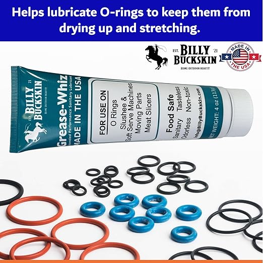Grease-Whiz Food Grade Grease Lubricant 4oz - Lubricate Ice Cream, Slushee Machine, Beer Kegs, Pools, O Rings - Food Grade Lubricant for Commercial & Domestic Use by Billy Buckskin