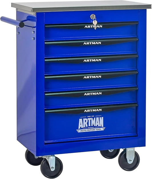 6 Drawers Tool Cart on Wheels, Multifunctional Rolling Tool Box, Drawers Rolling Trolley Organizer Tool Storage Chest for Garage,Workshop,DIY Multiple Interconnectable(4 Drawers-30.5" H)
