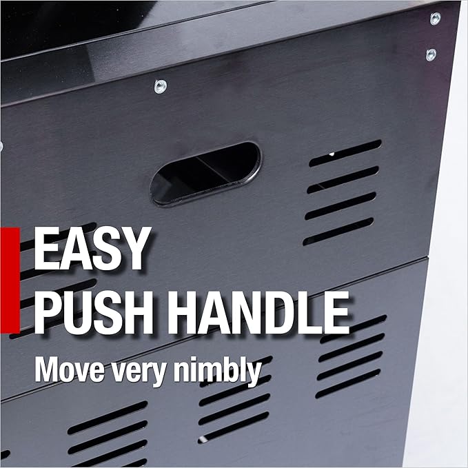 82 Inches 6-Burner 85000 BTU Deluxe Stainless Steel Propane Gas Outdoor Kitchen Bar Barbecue Island Grill, Wine Cooler Compact Refrigerator, Granite Countertops, Stainless Steel Sink, Black