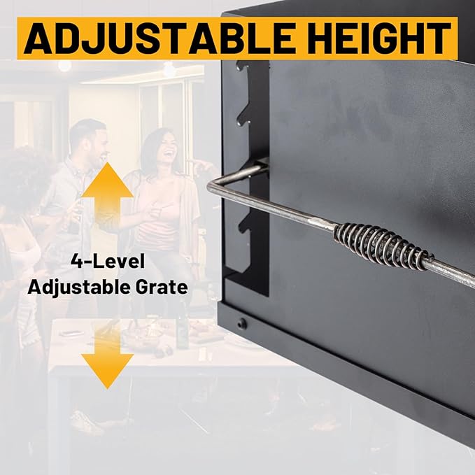 Park-Style Charcoal Grill Heavy Duty Steel Outdoor BBQ Grill with Grate and Single Post Outdoor Cooking Backyard Barbecues Camp Grilling 25x17x11 Inch