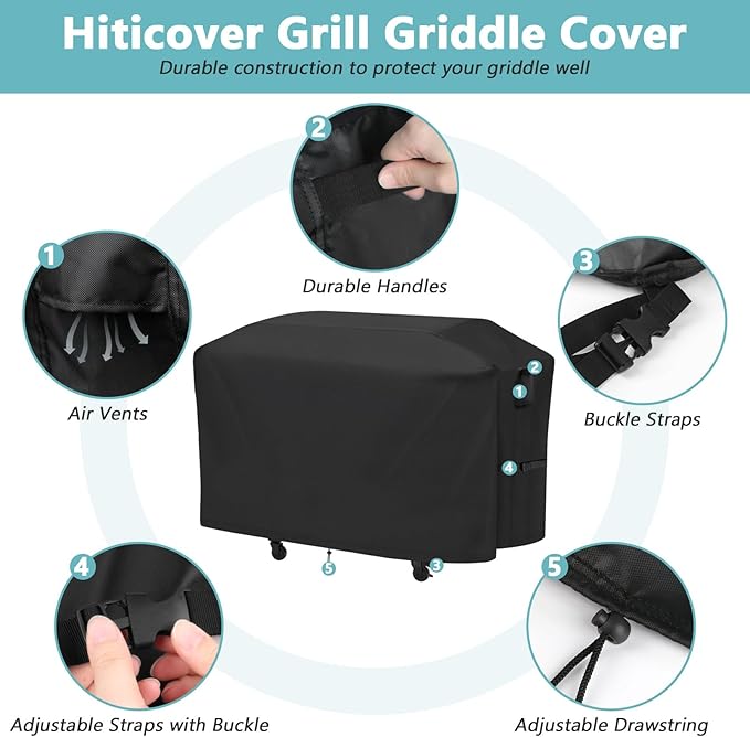 Grill Cover for Nexgrill Daytona 720-1116 4-Burner Propane Gas Griddle, Waterproof Outdoor BBQ Griddle Cover