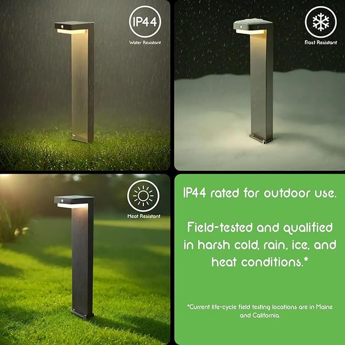 Solar Pathway Lights - Walkway Solar Lights for Outside - PIR Sensor & Two Lighting Modes - Rechargeable Battery Lasts Up To 55 Hours - 3000K - IP44 Weather Resistant - 2 Pack - 20.5" Height