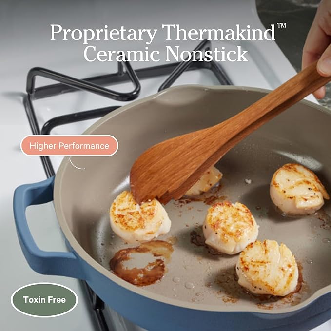 Our Place Large Always Pan 2.0-12.5” (4 Qt) Nonstick, Toxin-Free Ceramic Cookware | Patented 10-in-1 Aluminum Frying & Sauté Pan | Safe for Oven, Induction & All Cooktops up to 450°F | Steam