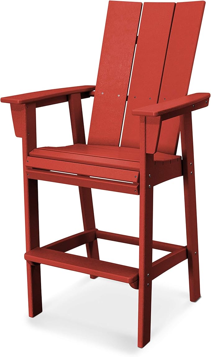 POLYWOOD® Modern Adirondack Bar Chair, Sunset Red