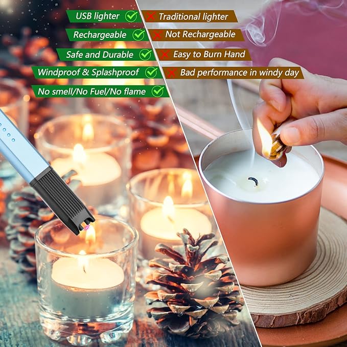 MEIRUBY Lighter Stocking Stuffers for Adults Wife Mom, Electric Candle Lighter for Women Mom Candle Lover Christmas Birthday Present Ideas Gifts, Cool Gadgets for Women Men 2025