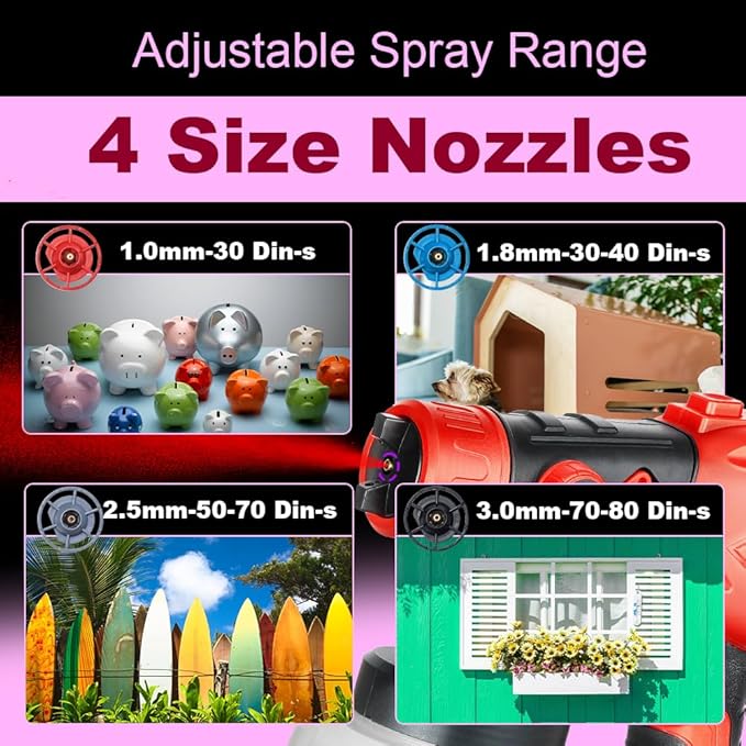 Cordless Paint Sprayer Compatible with Craftsman 20V Battery (Tool Only) 200W HVLP Paint Gun, 3 Spray Patterns & 4 Size Nozzles for Cabinets,Walls,Furniture,House Painting
