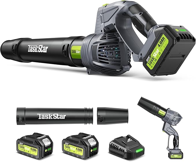 Leaf Blower for Lawn Women: 550CFM Battery Electric Cordless Small Blower with Swivel Head Total 8.0 Ah Battery & Charger - Mini-Leaf for Decker Car Patio Yard