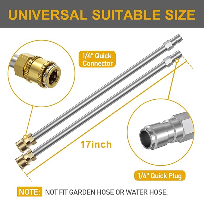 EVEAGE 16.5" Black Pressure Washer Surface Cleaner, Stainless Steel Power Washer Surface Cleaner w/Extension Wand, Wheels 4 and Replacement Nozzle -Powerful Pressure Washer Attachment(16.5 Black)