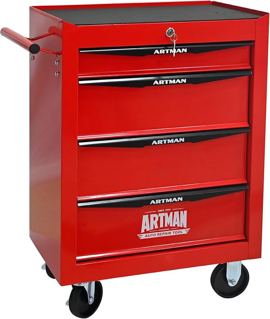4 Drawers Rolling Tool Box on Wheels, Multifunctional Tool Cart, Drawers Rolling Trolley Organizer Tool Storage Chest for Warehouse,Garage,Workshop,Repair Shop (4 Drawers-30.5" H)
