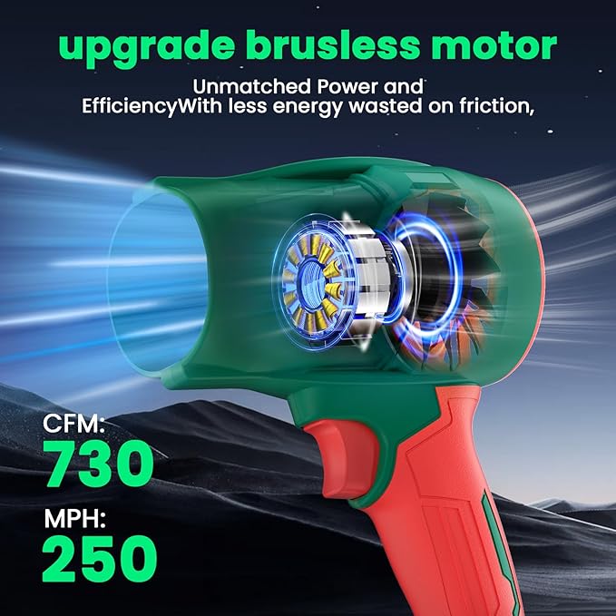 Cordless Leaf Blower with 2×4.0Ah Batteries & Charger, Powerful Electric Blower for Patio, Lawn Cleaning, Leaves & Dust - Portable & Lightweight
