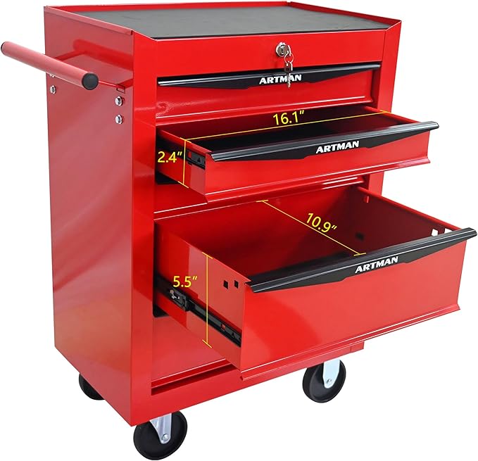5 Drawers Rolling Tool Box on Wheels, Multifunctional Tool Cart, Drawers Rolling Trolley Organizer Tool Storage Chest for Warehouse,Garage,Workshop,Repair Shop (5 Drawers-30.5" H)