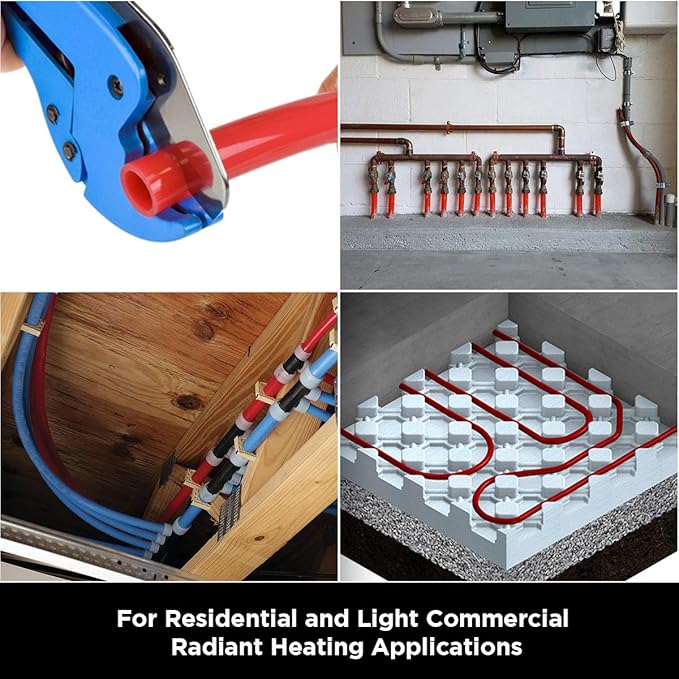 Pex-A Tubing - 1/2" x 500 Ft Red Non-Barrier Pex Tube Coil for Potable Water