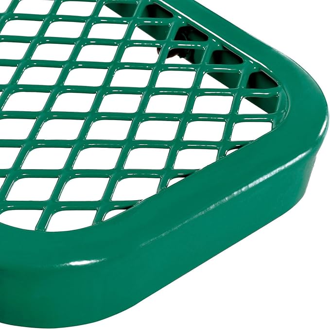 Global Industrial 6'L Heavy Duty Expanded Metal Mesh Bench with Backrest with Steel Frame, Portable Outdoor Bench, 1000 lbs Capacity, Green, 72" L x 24" W x 33" H