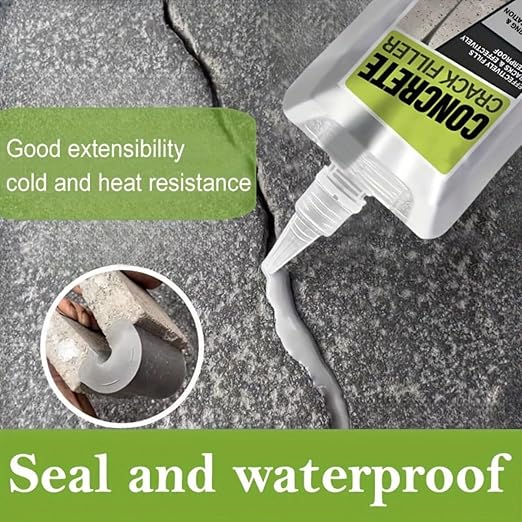 All-Surface Waterproof Crack Filler, Concrete Crack Filler, Heavy-Duty Concrete Crack Repair,Quick-Drying Waterproof Sealer for Outdoor Concretes, Home Repairs, and Renovations (2Pcs)