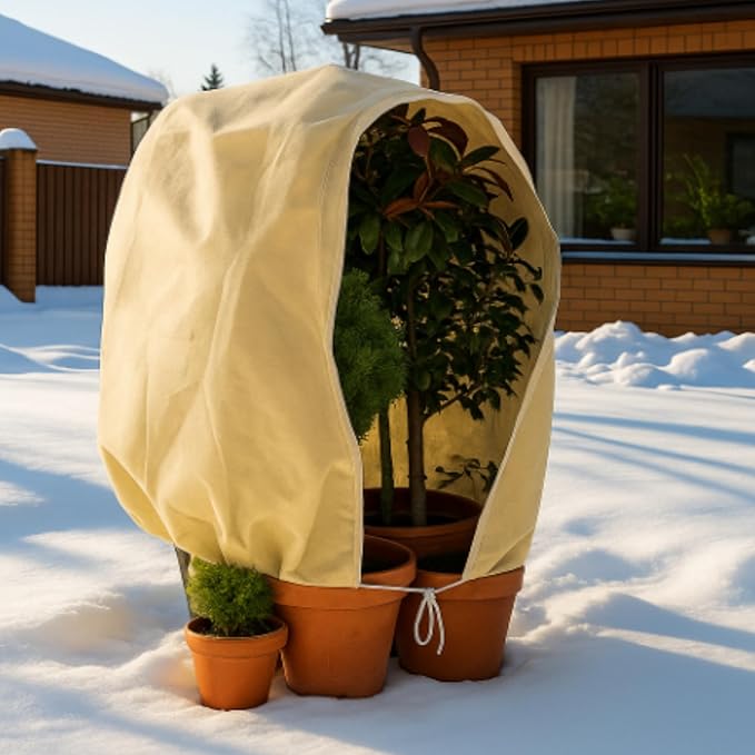2 Pcs 47" x 70.8" Raised Garden Bed Cover for Winter Large Plant Covers Freeze Protection with Zipper Drawstring Frost Cloth Blanket Protection Box Bags for Garden Outdoor Plants Bush