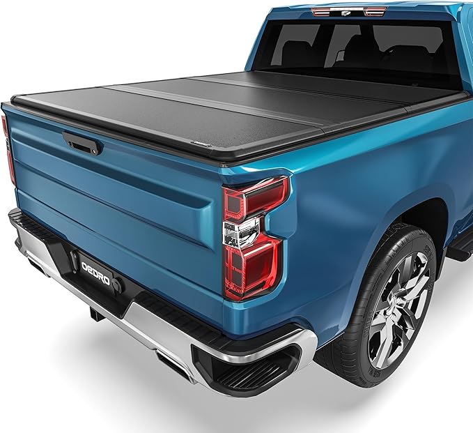 OEDRO FRP Hard Tri-fold Tonneau Cover Fold Truck Bed Covers Compatible with 2020 2021 2022 2023 2024 2025 Chevy Silverado/GMC Sierra 2500 3500HD with 6.9 Feet Bed