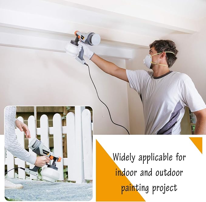 Paint Sprayer - BATAVIA HVLP Electric Spray Paint Gun, 1200ml High Capacity Container Easy to Clean, 4 Nozzles and 3 Patterns, for Furniture, Cabinets, Fence, Walls, Door, Garden Chairs etc