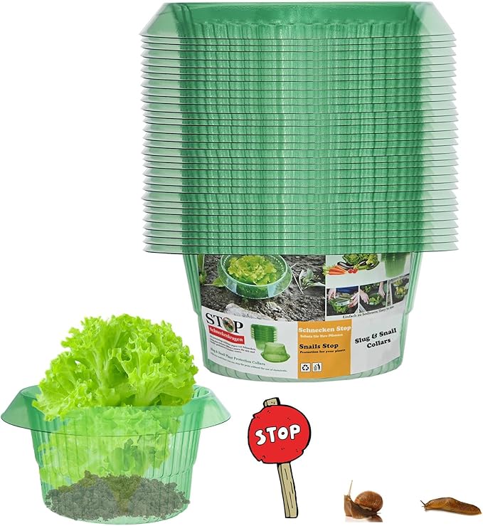 Fshow Slug & Snail Collars,30pcs Snail Garden Cloches,Snail Collar Protects Plants to Get Better.