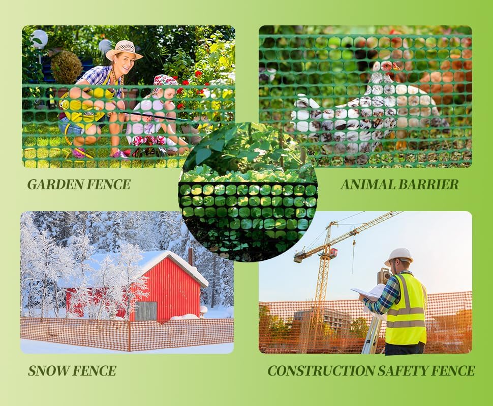 PotatoLife 2'x25' Plastic Mesh Safety Fence with 50 Zip Ties, Orange
