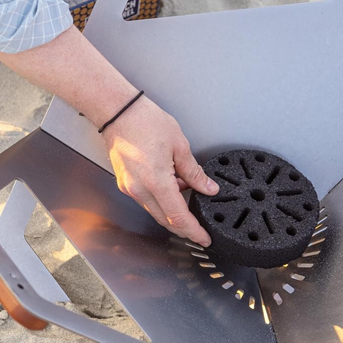 Burch Barrel Flat Packer Outdoor BBQ Charcoal Grill and Wood Firepit | Our Foldable, Portable and Compact Grill is Made from Stainless Steel | Lightweight and Easy to Assemble