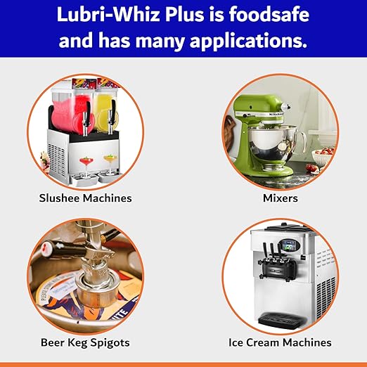 Grease-Whiz Food Grade Grease Lubricant (4oz, 4 Pack) - Lubricate Ice Cream, Slushee Machine, Beer Kegs, Pools, O Rings - Food Grade Lubricant for Commercial & Domestic Use by Billy Buckskin
