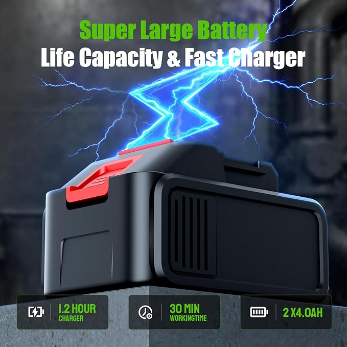 Cordless Leaf Blower 2X21V 4Ah Battery 150MPH 420CFM Lightweight Electric Leaf Blower with Variable Speed for Yard Lawn Patio Outdoor Cleaning(Green)
