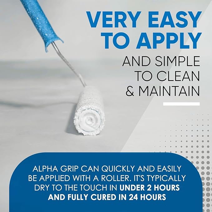Alpha Grip Non-Slip Paint for Concrete & Asphalt – Non-Skid Coating Ideal for Striping Parking Lots, Playgrounds & Pavements (Medium Gray, 1 Gallon)