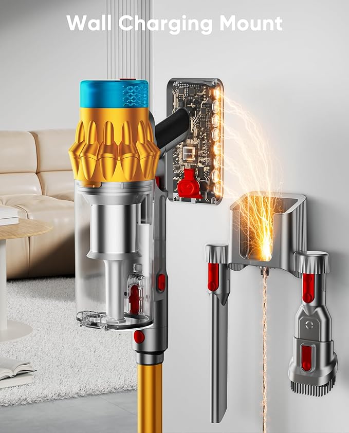Cordless Vacuum Cleaner, 650W/55KPA, 70 Mins Runtime Self-Standing Stick Vacuum, Vacuum Cleaners for Home with Anti-Tangle Brush, Smart Display, 1.8L Cup Vacuum for Pet Hair/Carpet/Floor (Gold)