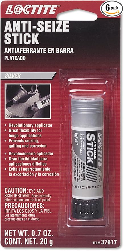 Loctite 37617-6PK Silver-Grade Anti-Seize Lubricant - 20 Grams Stick, (Pack of 6)